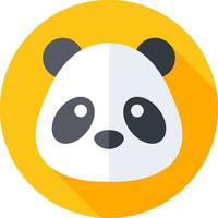 A panda bear icon on a yellow circle vector