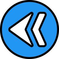 A blue and white arrow pointing in the direction of the arrow vector