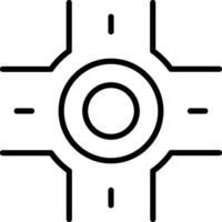 A black and white line drawing of a cross vector