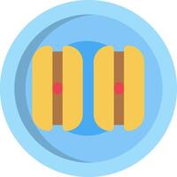 A flat icon of two hot dogs on a bun vector