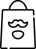 Shopping bag with mustache icon vector
