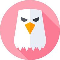 An angry bald eagle icon in a pink circle vector