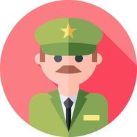 A flat icon of a man in uniform vector