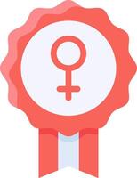 A female symbol on a red ribbon vector
