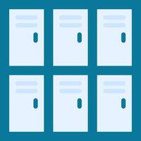 A set of lockers with a blue background vector