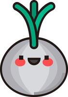 A cartoon onion with a smiley face vector
