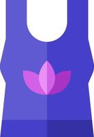 A purple yoga top with a lotus flower on it vector