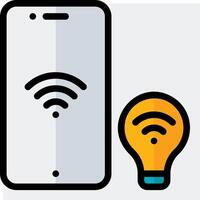 Smartphone with wifi light bulb icon vector