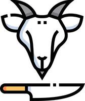 Goat head with knife vector
