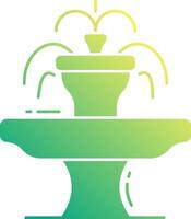 A green and yellow fountain with water coming out of it vector