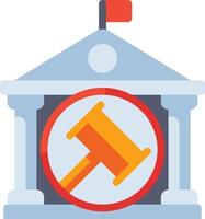 Judge hammer icon vector