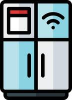 A refrigerator with wifi and a wifi icon vector