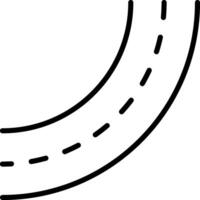 A curved road with a line going down it vector