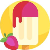 Ice cream and strawberry clipart vector