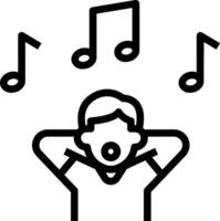 A man singing with music notes around him vector