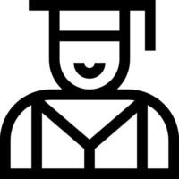 A black and white image of a man in a graduation cap vector
