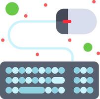 A computer mouse and keyboard are connected to each other vector