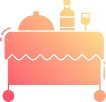 A table with a drink and food on it vector