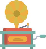 A flat illustration of a gramophone vector
