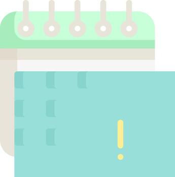 A calendar with a note on it vector