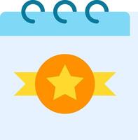 A calendar with a star and ribbon icon vector