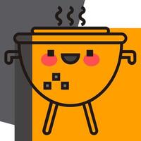 A cartoon grill with a smiley face on it vector