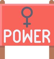 A sign with the word power and a female symbol vector