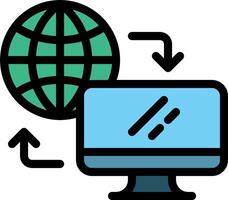 Global internet connection icon vector