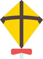 A yellow kite with a cross on it vector