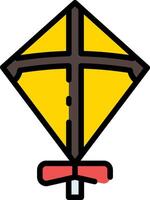 A yellow kite with a cross on it vector