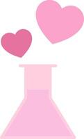 A pink heart shaped flask with a heart on top vector