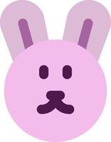 A pink bunny face with a mustache vector