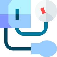 A blue and white electrical plug with a red light vector