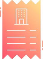 A building icon with a note on it vector