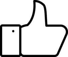 A black and white thumb up icon on a white background vector