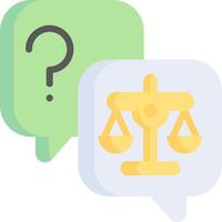 Question mark and scales of justice vector