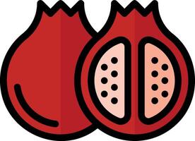 Pomegranate fruit icon illustration vector