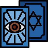 An image of a card with an eye and a star of david vector