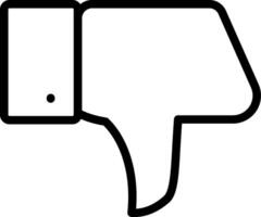 A black and white thumb down icon on a white background vector
