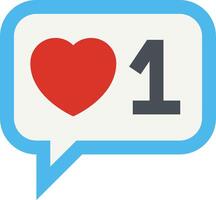 The number one heart icon with a speech bubble vector