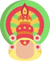 An indian icon with a red and green head vector
