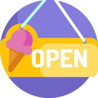 Open sign with ice cream cone vector