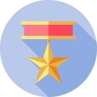 A flat icon of a star with a ribbon vector