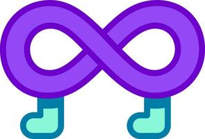 A purple and blue musical note with a note in the middle vector