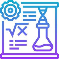 A science experiment icon with a gear and a flask vector