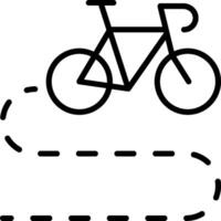 A bicycle is shown on a trail vector