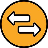 Two arrows pointing in opposite directions in a circle vector