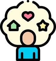 A person with a cloud in their head and a heart vector