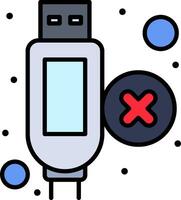 A usb drive with a red cross on it vector