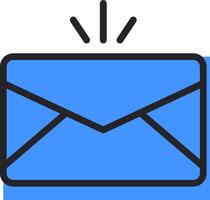 Email icon with a blue envelope vector